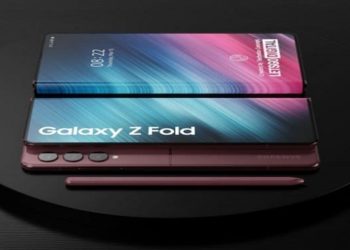 Samsung Galaxy Z Multi-fold, e o celular pode ser dobrado tanto na horizontal quanto na vertical.