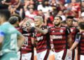 Pedro comemora o gol do Flamengo contra o Goiás (Foto: André Durão)