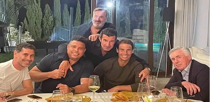 Ancelotti, Ronaldo, Figo e Nadal: veja o ilustre jantar de festa do título do Real Madrid